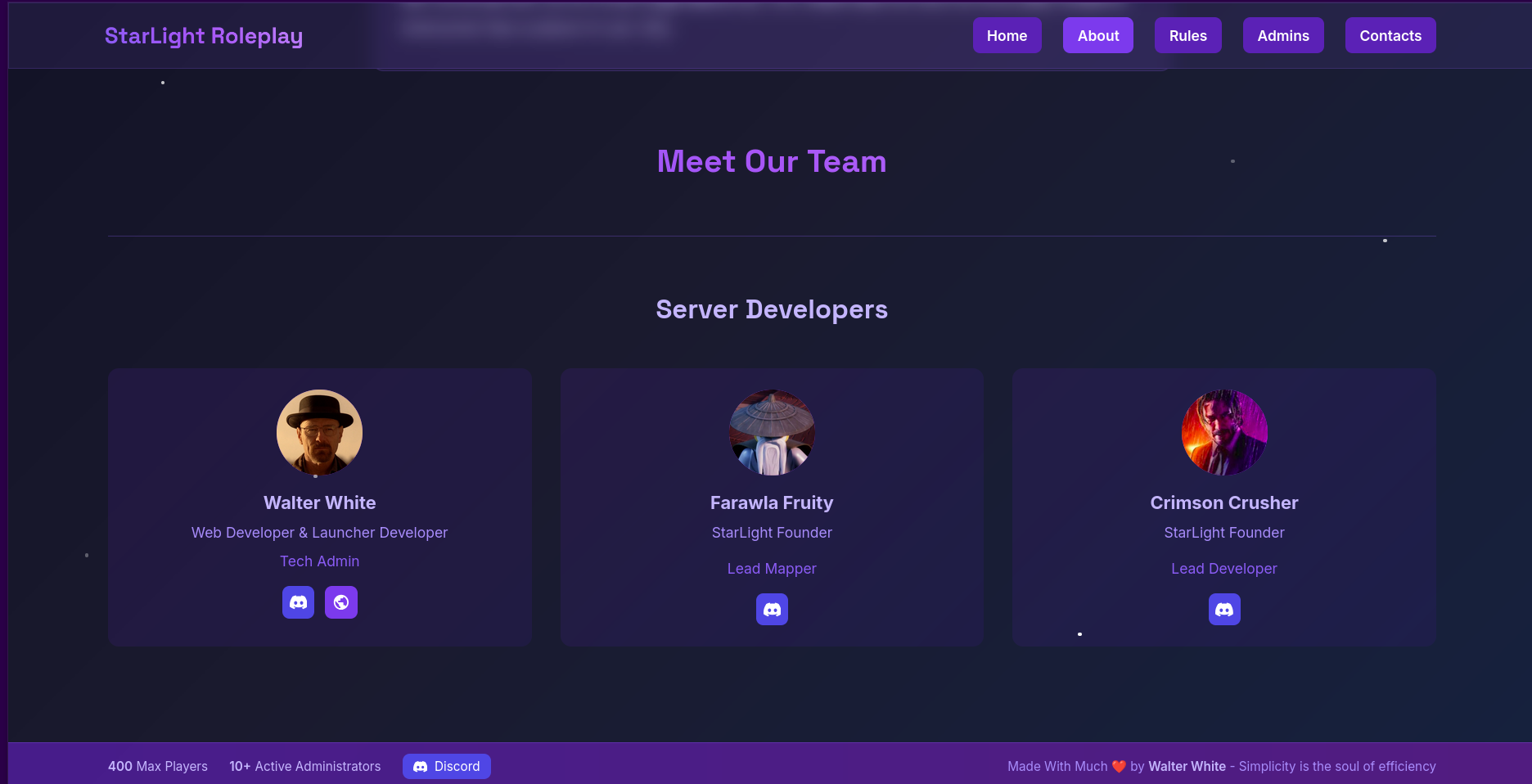 StarLight Roleplay Homepage